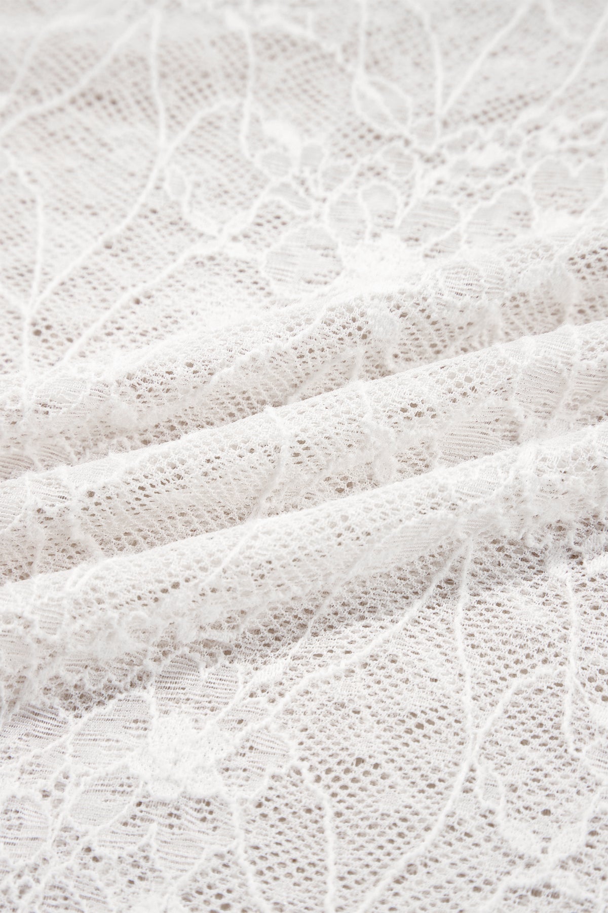 Beige Long Sleeve Sheer Mesh Lace Top