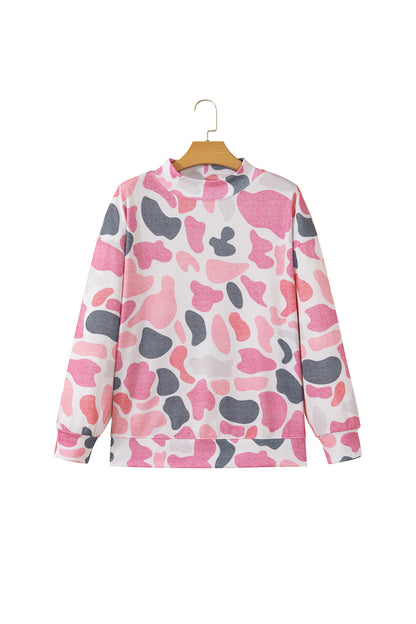 Multicolour Camouflage Western Style Pullover Sweatshirt