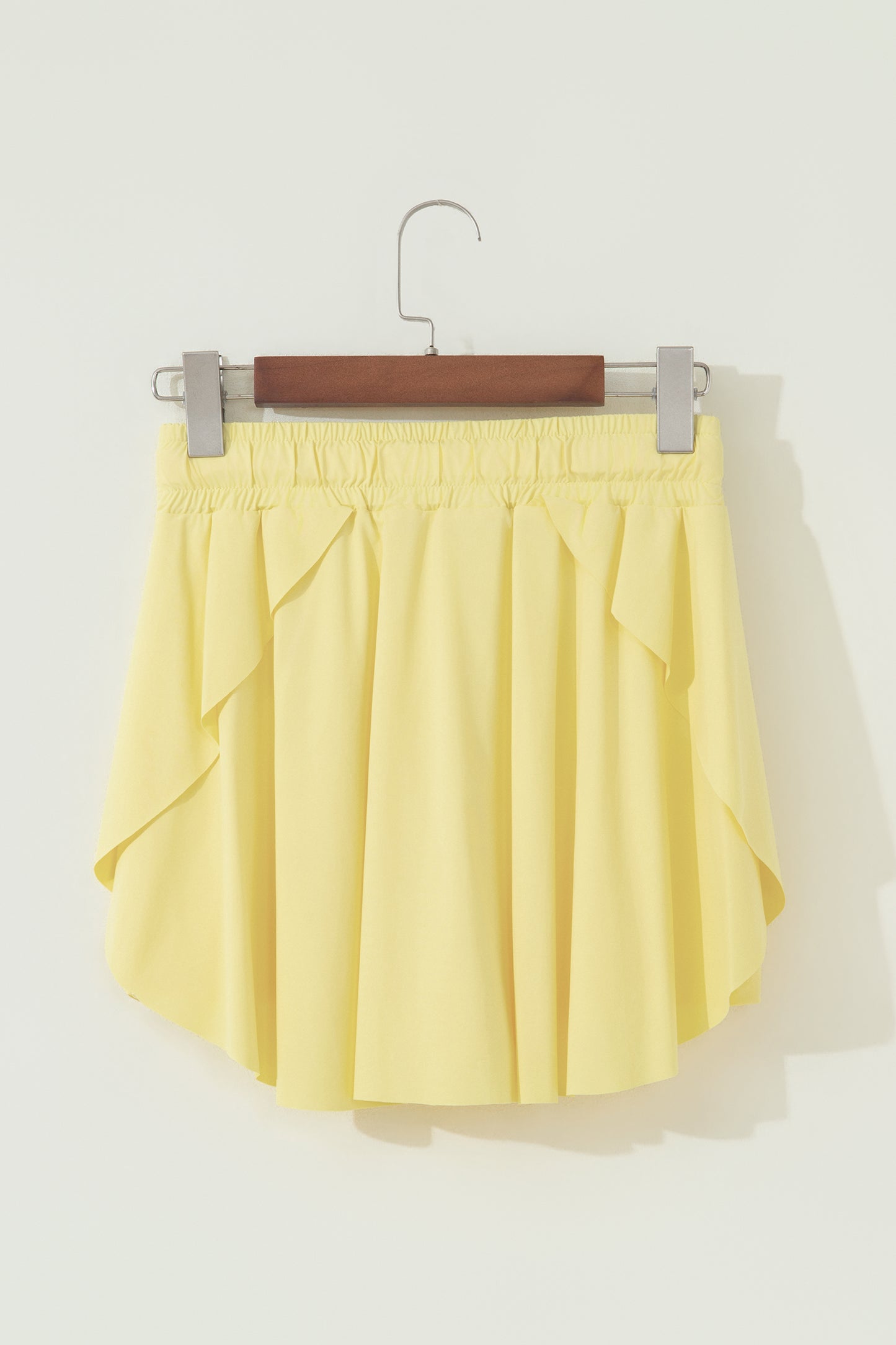 Black Drawstring Elastic Waistband Lined Tennis Skorts