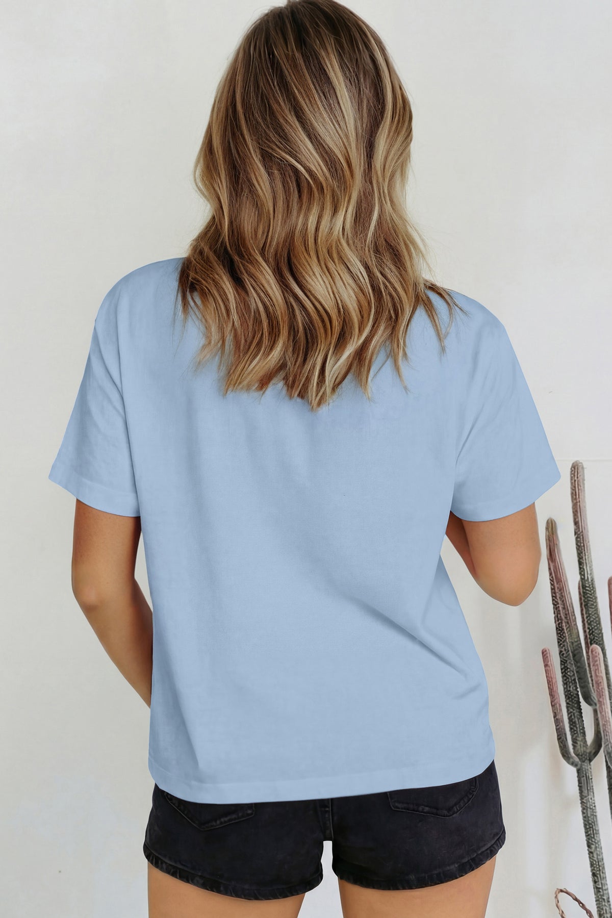 Sachet Pink Solid Color High Neck Oversize Tee
