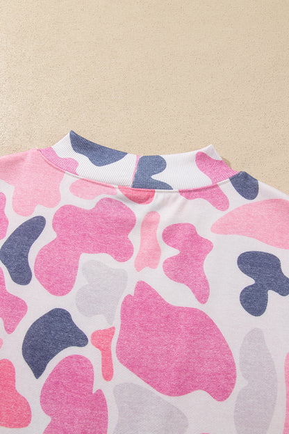 Multicolour Camouflage Western Style Pullover Sweatshirt