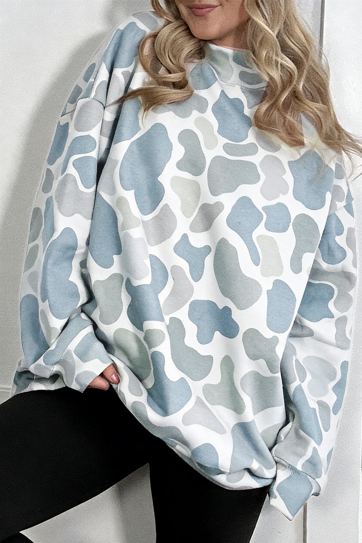 Multicolour Camouflage Western Style Pullover Sweatshirt