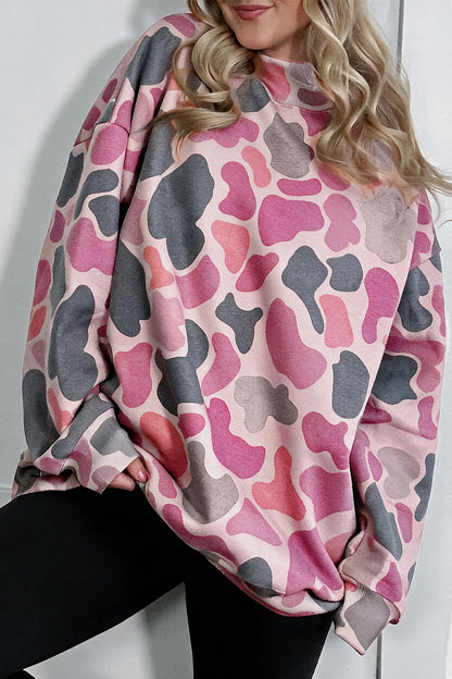 Multicolour Camouflage Western Style Pullover Sweatshirt