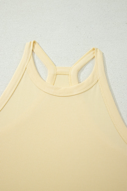 Sachet Pink Slim Ribbed Tank Top and Sweatpants Set