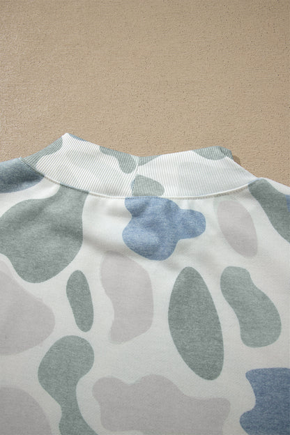 Multicolour Camouflage Western Style Pullover Sweatshirt