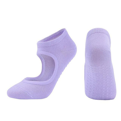 High Quality Pilates Socks Anti-Slip Breathable Backless Yoga Socks Ankle Ballet Dance Sports Socks for Women Fitness